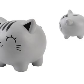 I-TOTAL Sparkasse 18x15x15.5cm XL2501 Cat grey