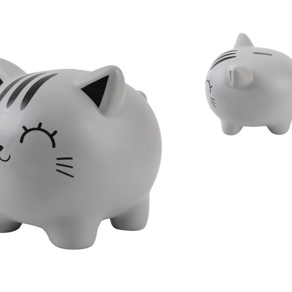 I-TOTAL Sparkasse 18x15x15.5cm XL2501 Cat grey