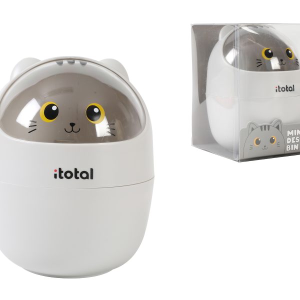 I-TOTAL Mini-Mülleimer 16x12cm XL2701 Grey Cat