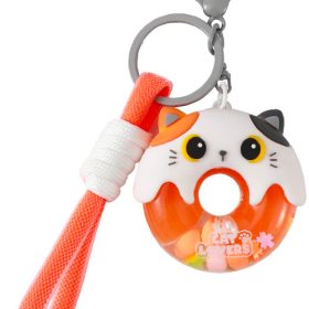 I-TOTAL Schlüsselanhänger Donut XL3065 Orange Cat