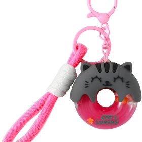 I-TOTAL Schlüsselanhänger Donut XL3067 Grey Cat