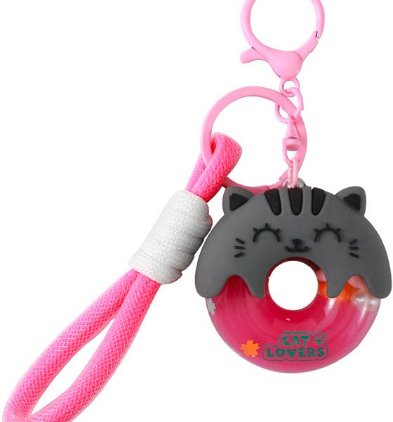 I-TOTAL Schlüsselanhänger Donut XL3067 Grey Cat