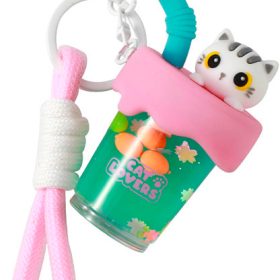 I-TOTAL Schlüsselanhänger Bubble Tea XL3078 White Cat