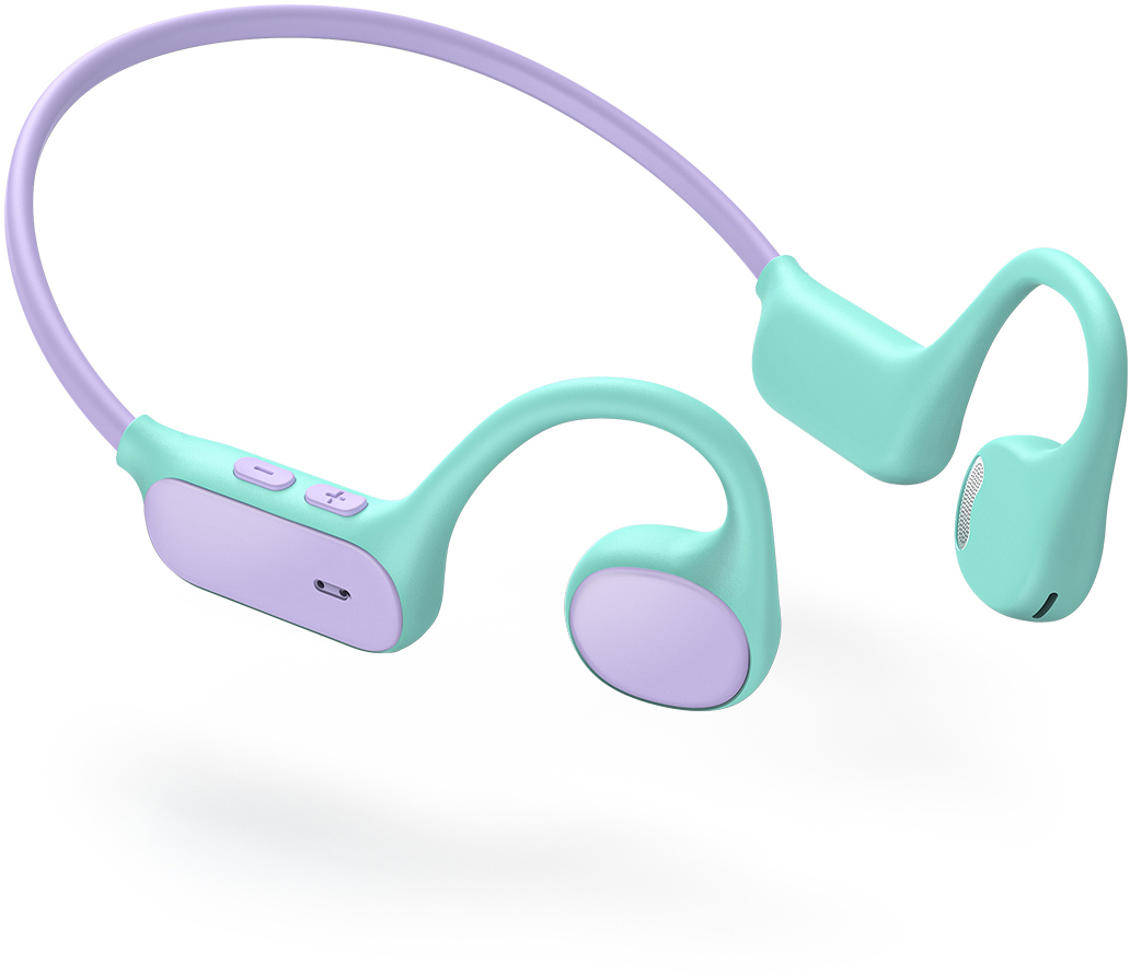 ICLEVER-C01-2589N-02-6934911798418 ICLEVER Kids Air Conduction Headphones C01-2589N-02 OWS01, BT, purple/green – Hochwertig & günstig bei ShopDeca