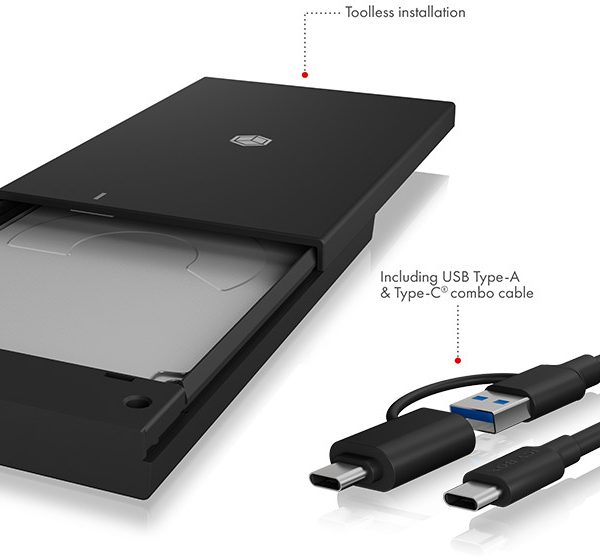 ICY BOX Ext. 2,5 Zoll Gehäuse IB-200T-C3 USB 3.2 Gen 1 Type-C