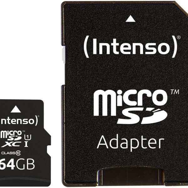 INTENSO Micro SDXC Card PREMIUM 64GB 3423490 with adapter, UHS-I
