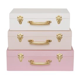JABADABADO Koffer Set A3219 Pink 3 Stück
