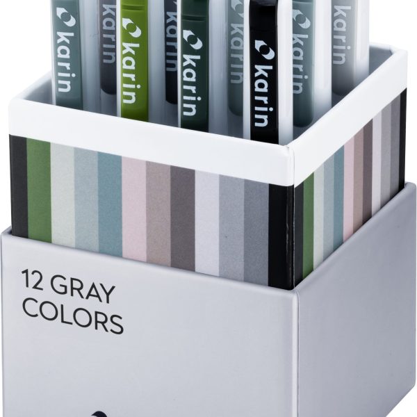 KARIN Real Brush Pen Pro 0.4mm 31C6 Gray colours 12 Stück