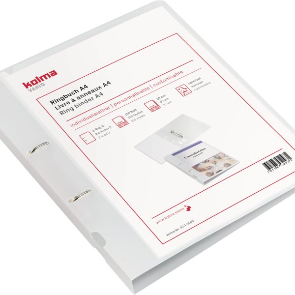 KOLMA Ringbuch Vario KF A4 02.118.00 transparent 2-Ring 3cm