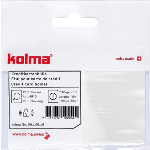 KOLMA Kreditkartenhülle RFID 09.149.16 weiss 62x92mm