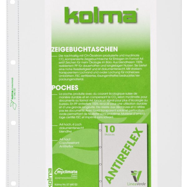 KOLMA Zeigetasche LineaVerde A4 57.680.00 transp.,CopyResistant 10 Stück
