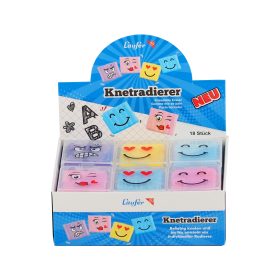 LÄUFER Knetgummi Smiley 12417 farbig ass.