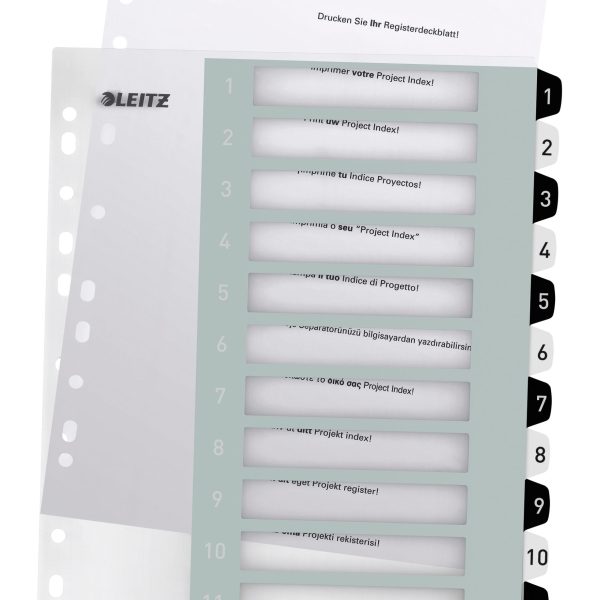 LEITZ Register PP WOW A4+ 1216-00-00 schwarz/weiss 12-teilig