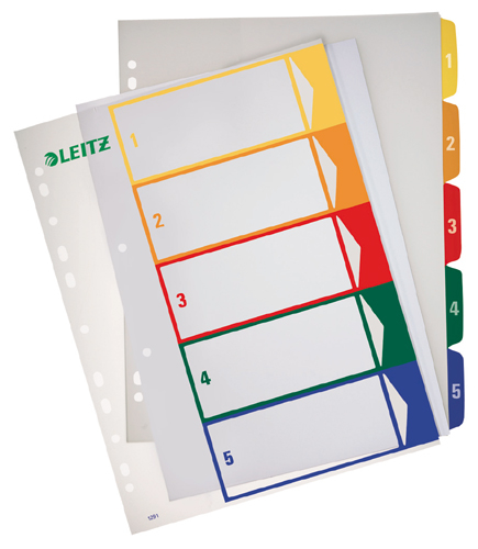 LEITZ Register PP PC-beschriftb. A4+ 12910000 multicolor 1-5
