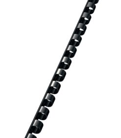 LEITZ Plastikbinderücken 8mm A4 35041 schwarz, 21 Ringe 100 Stück