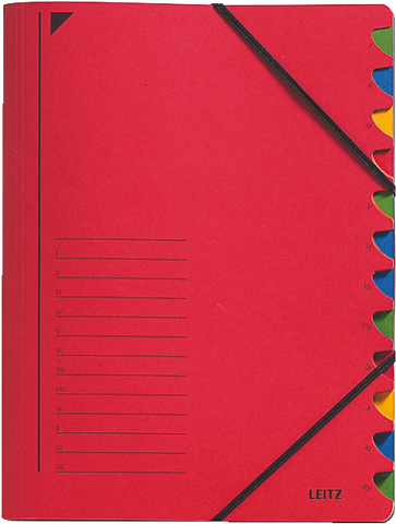 LEITZ Ordnungsmappe A4 39120025 rot 12 Fächer