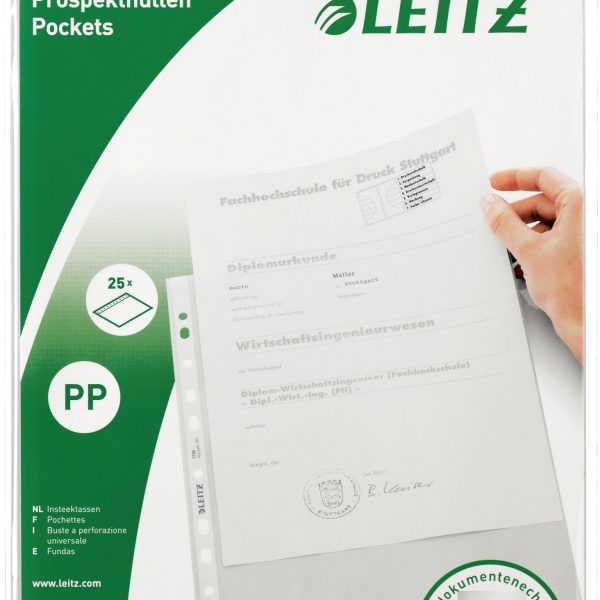 LEITZ Prospekthülle PP A4 47966003 farblos 25 Stück