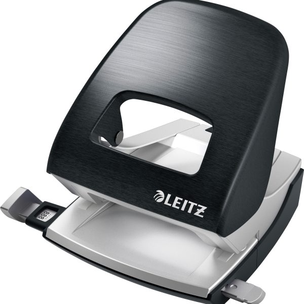 LEITZ Bürolocher NewNeXXt Metall 50060094 satin schwarz 30 Blatt