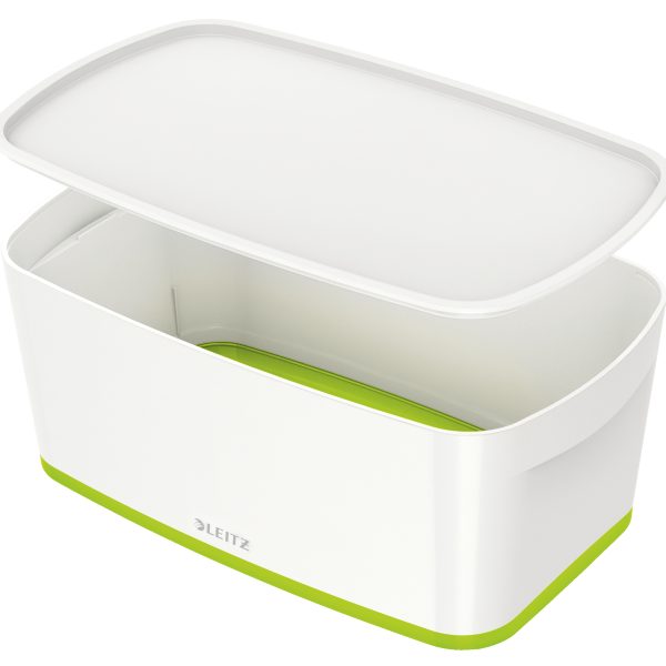 LEITZ MyBox Klein, mit Deckel 5lt 5229-10-54 weiss/grün