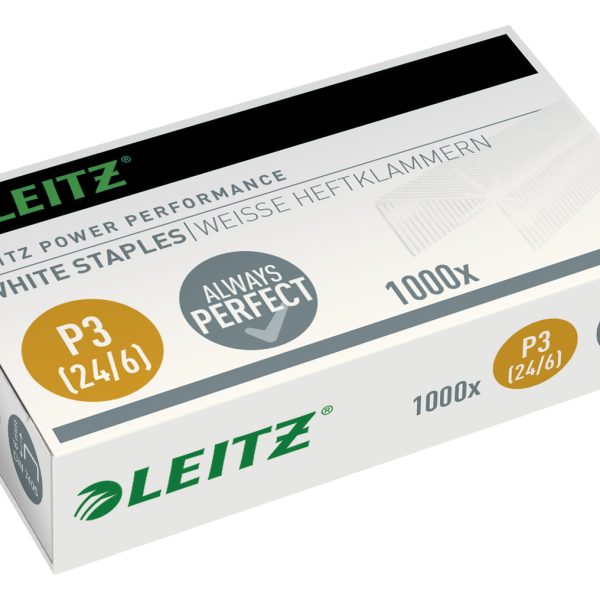 LEITZ Heftklammern P3 24/6mm 5554-00-00 verzinkt, weiss 1000 Stück