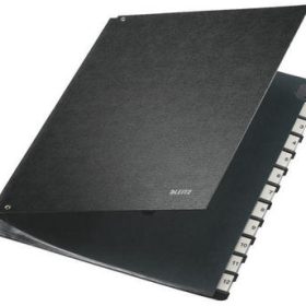 LEITZ Pultordner Hartkarton A4 58120095 schwarz 12 Fächer