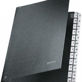 LEITZ Pultordner Hartkarton A4 58240095 schwarz A-Z 24 Fächer