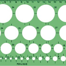 LINEX Kreisschablone 561400 1-35mm grün/transp.