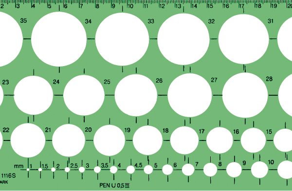 LINEX Kreisschablone 561400 1-35mm grün/transp.