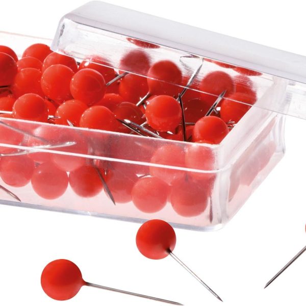 MAGNETOPLAN Pinwand-Nadeln 111165006 rot, 6x19mm 100 Stück