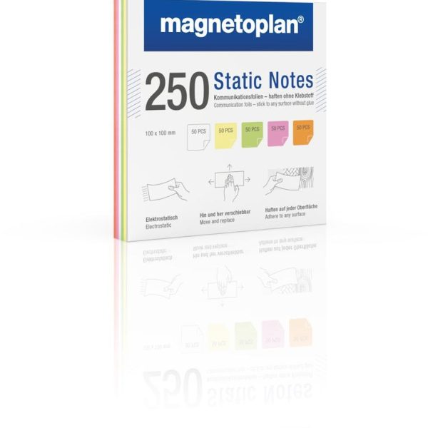 MAGNETOPLAN Static Notes 100x100mm 11250110 ass. 250 Stück