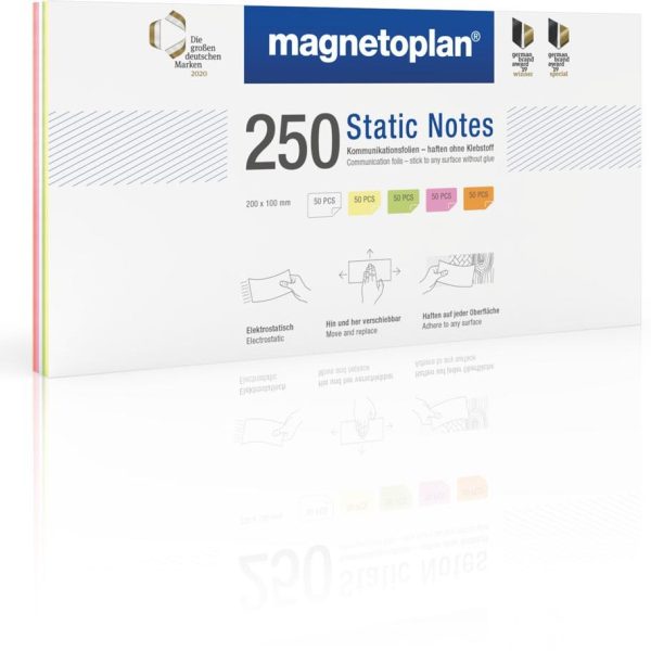 MAGNETOPLAN Static Notes 200x100mm 11250210 ass. 250 Stück