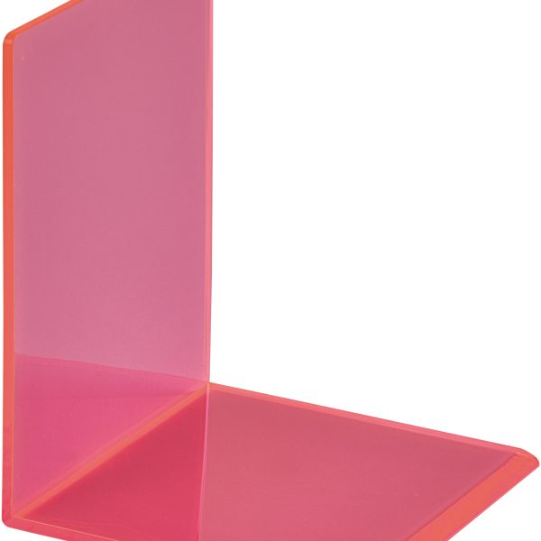 MAUL Buchstütze 10x10x13cm 3.11 transparent pink 2 Stück
