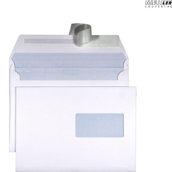 METTLER Couvert Fenster rechts B5 8097-FR 120g, ultraweiss 250 Stk.