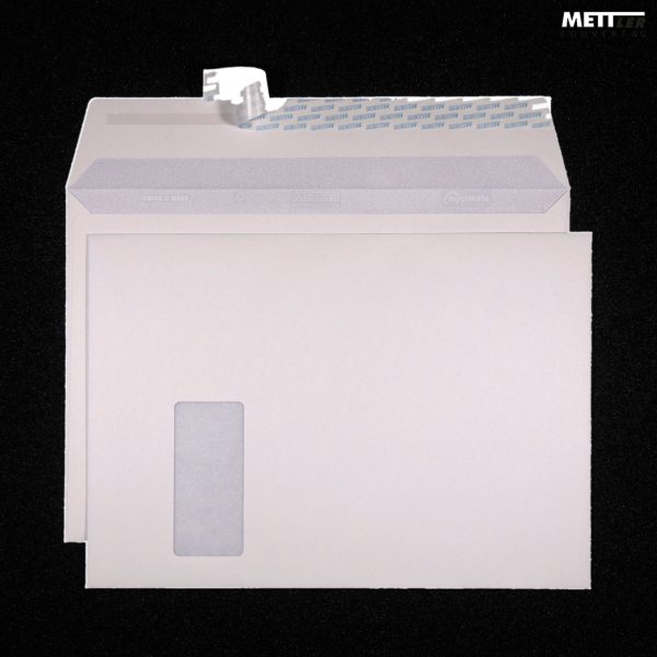 METTLER Couvert Fenster links C4 9245 120g, recycling weiss 250 Stk.