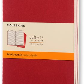 MOLESKINE Notizheft Cahier A5 101-4 liniert, rot 3 Stück