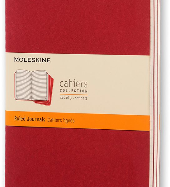 MOLESKINE Notizheft Cahier A5 101-4 liniert, rot 3 Stück