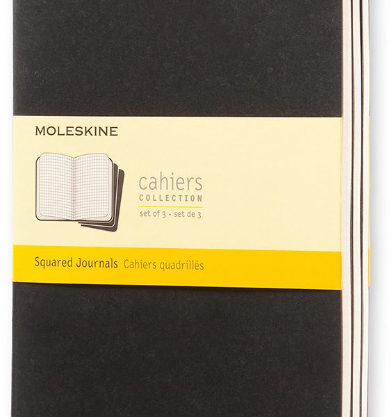 MOLESKINE Notizheft Cahier A5 496-3 kariert, schwarz 3 Stück