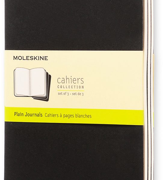 MOLESKINE Notizheft Cahier A5 497-0 blanko, schwarz 3 Stück
