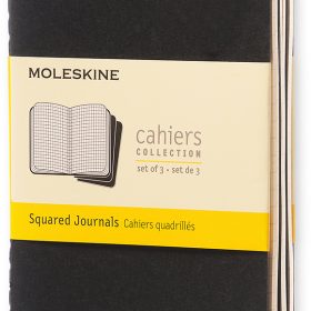 MOLESKINE Notizheft Cahier A6 704901 kariert, schwarz 3 Stück