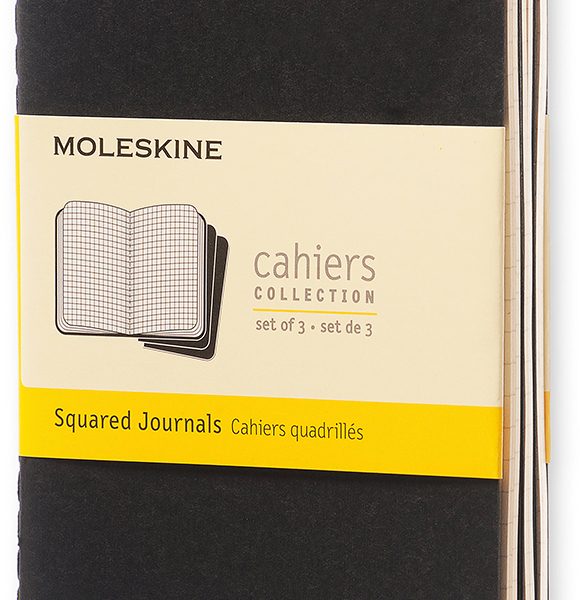 MOLESKINE Notizheft Cahier A6 704901 kariert, schwarz 3 Stück