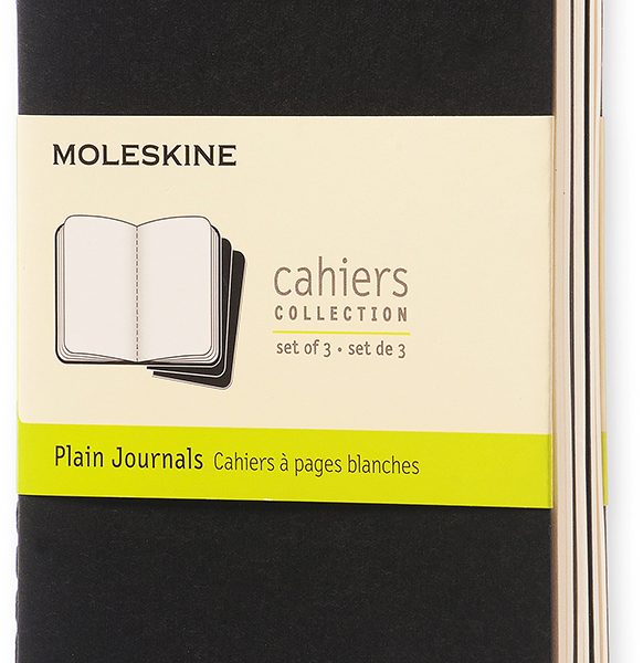 MOLESKINE Notizheft Cahier A6 704918 blanko, schwarz 3 Stück