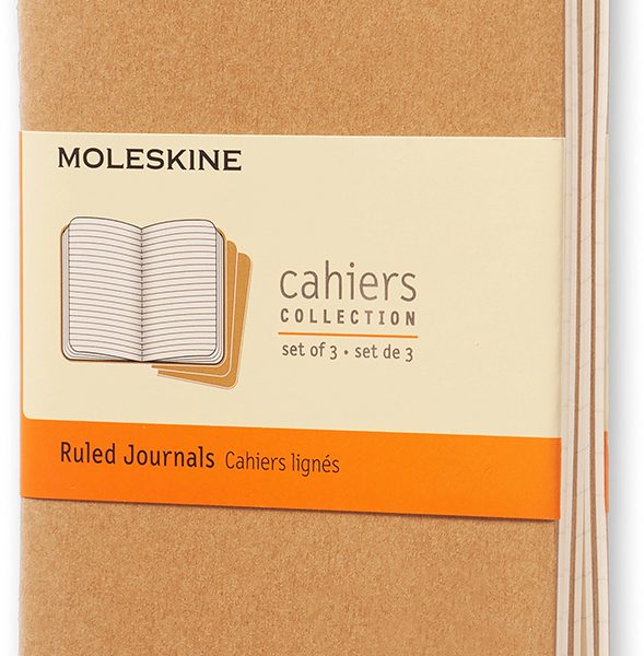 MOLESKINE Notizheft Cahier A6 704925 liniert, natur 3 Stück