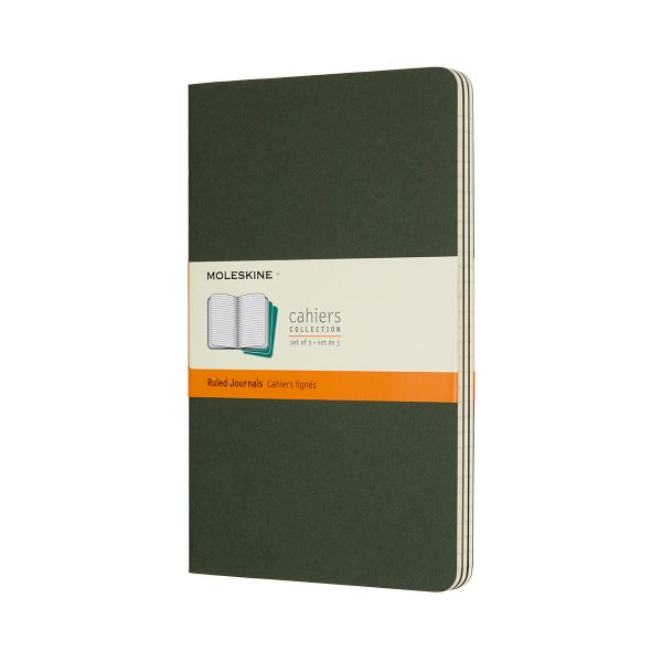 MOLESKINE Cahier L/A5, 3x, Liniert 855273 Myrtengrün 3 Stück