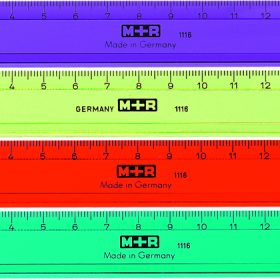M+R Flachlineal 16cm 711160150 farbig ass.
