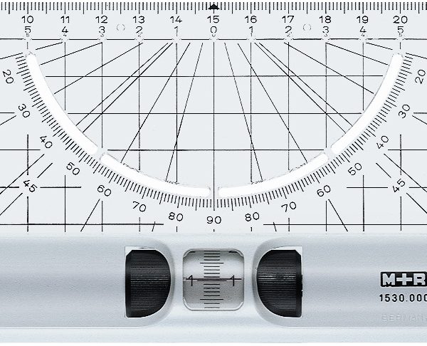 M+R Rolllineal Acryl 30cm 715300000 Winkelmesser Lupe