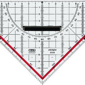 M+R Geometriedreieck 22cm 723250100 abnehmbarer Griff, rot