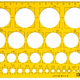 M+R Lochkreisschablone 1-36mm 785230670 gelb-transparent