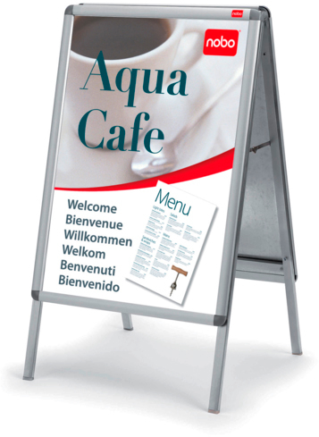 NOBO Plakatständer A1 1902206 656x75x1145mm silber