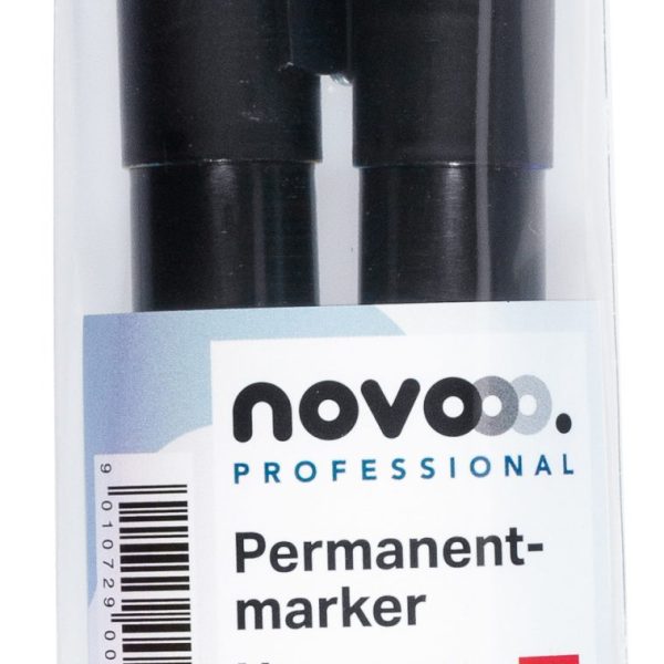 NOVOOO Permanent Marker Set 3mm 21120 schwarz 2 Stück