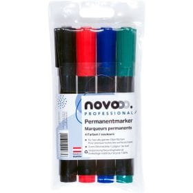 NOVOOO Permanent Marker Set 3mm 25908 4 Farben ass.